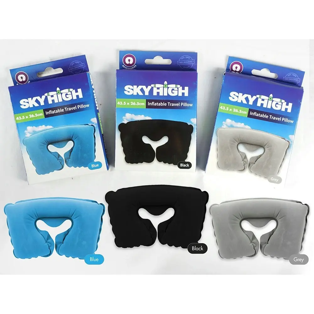 3x Sky High Travel Portable Lightweight Inflatable Neck Sleeping Travel Pillow