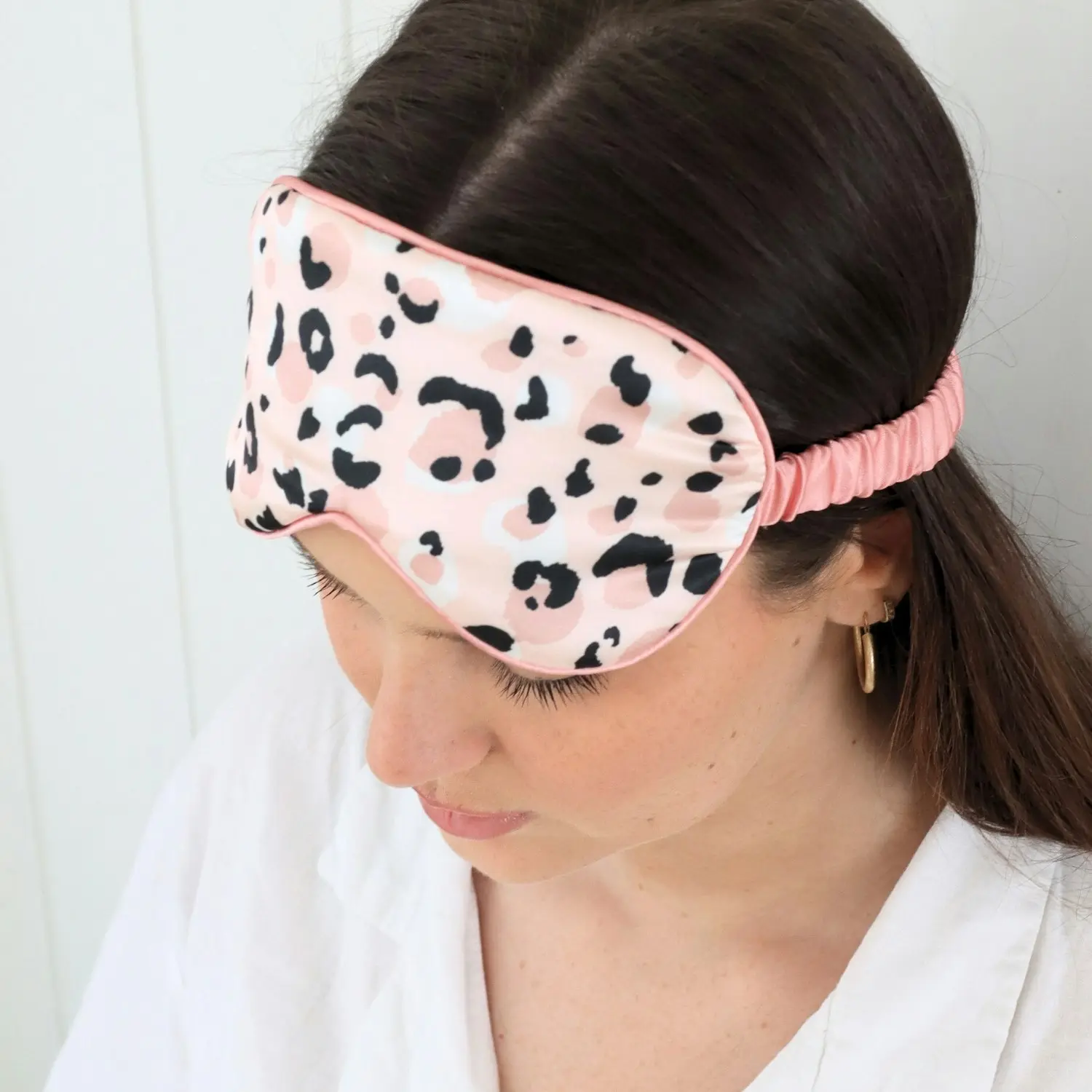 Splosh Wellness Blush Leopard Eye Mask/Silk Sleeping Eyeshade Cover 16.5x7.5cm