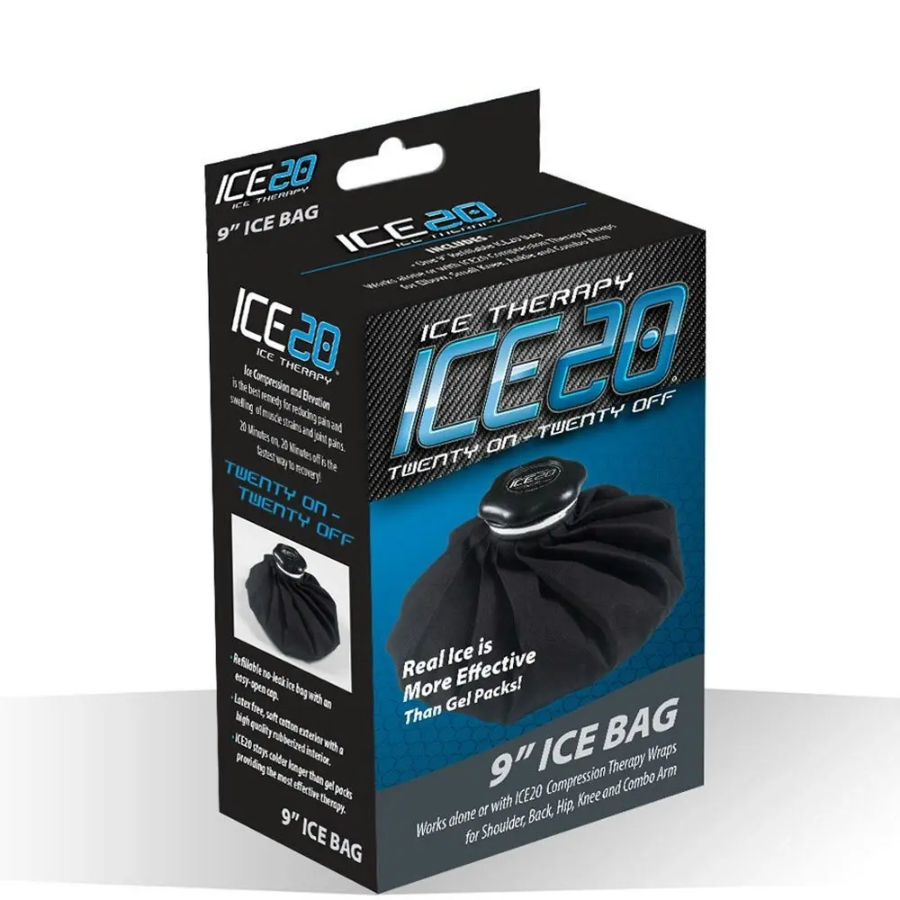 2x Ice20 9" Ice Therapy Bag Cooler Compression Pack for Injury/Knee/Wrist/Ankle