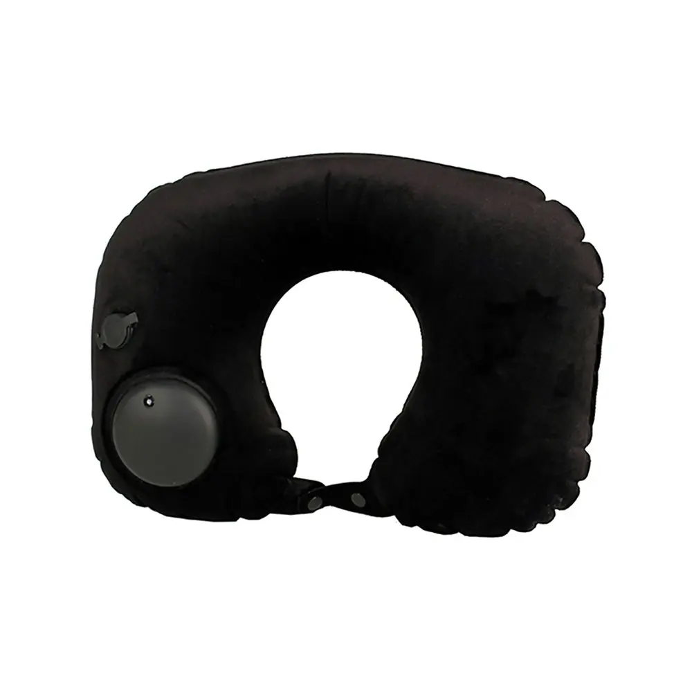 2x Tosca Self Inflatable Travel Neck Support Cushion Sleeping Pillow - Black