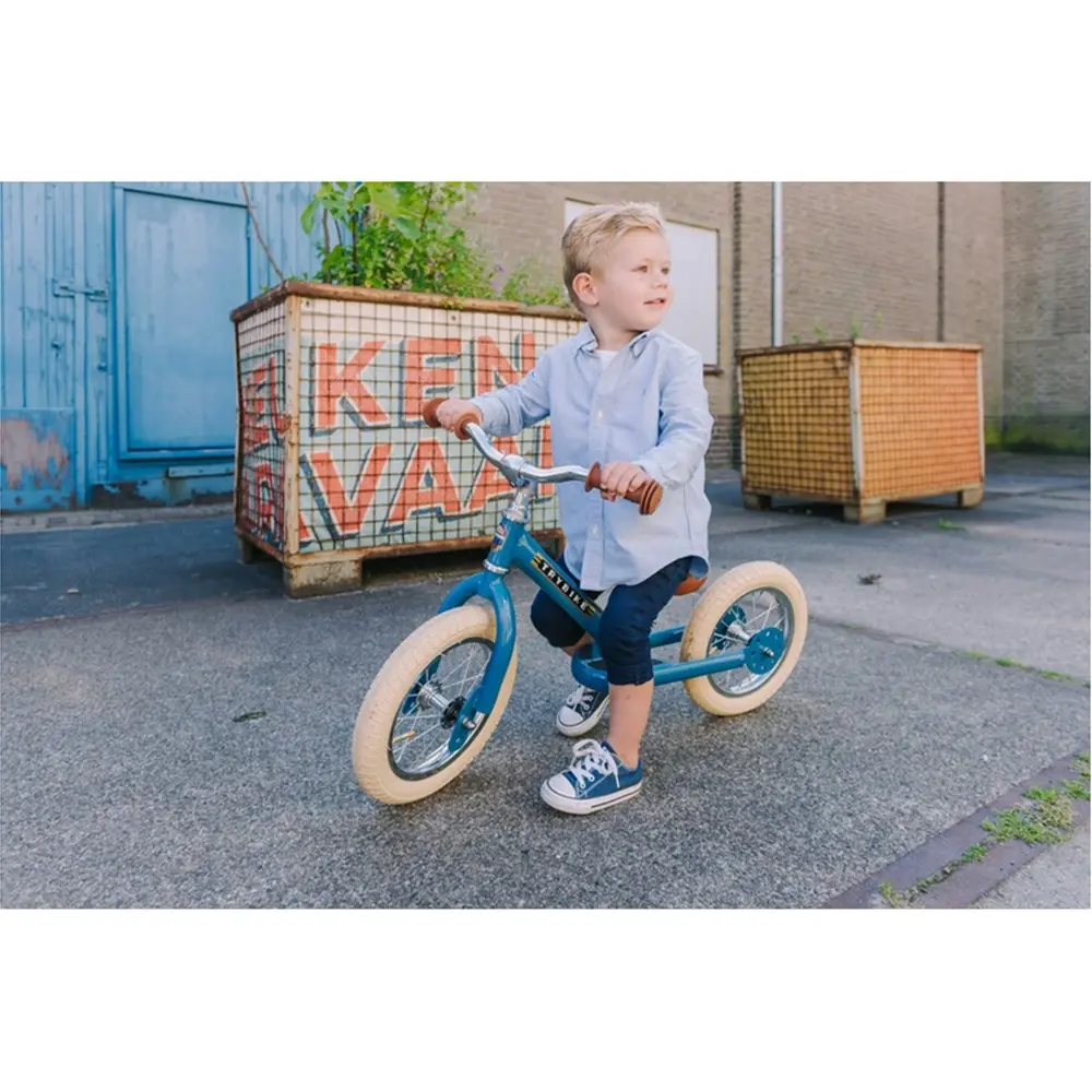 Trybike Blue Vintage 3-Wheel 86cm Balance Bike/Bicycle Kids/Toddler Ride On 18m+