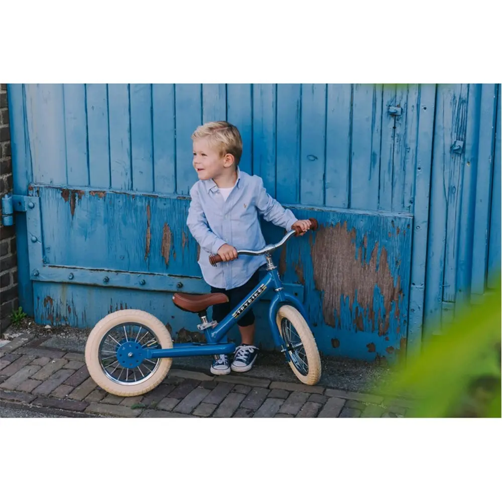 Trybike Blue Vintage 3-Wheel 86cm Balance Bike/Bicycle Kids/Toddler Ride On 18m+