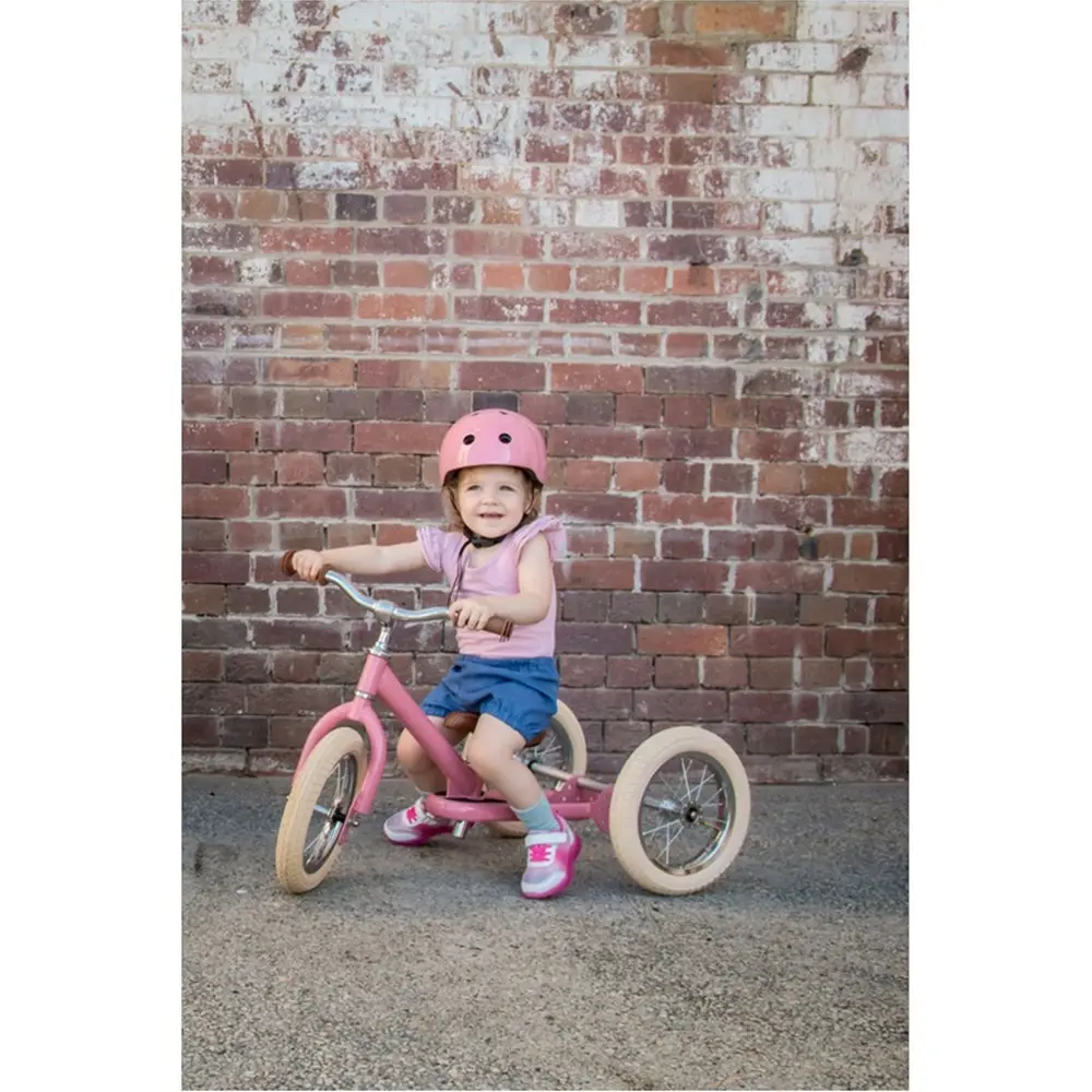 Trybike Pink Vintage 3-Wheel 86cm Balance Bike/Bicycle Kids/Toddler Ride On 18m+