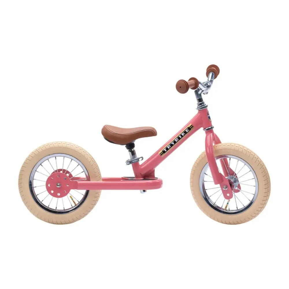 Trybike Pink Vintage 3-Wheel 86cm Balance Bike/Bicycle Kids/Toddler Ride On 18m+