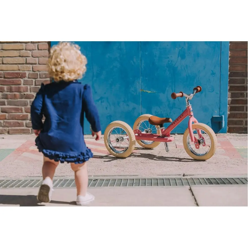 Trybike Pink Vintage 3-Wheel 86cm Balance Bike/Bicycle Kids/Toddler Ride On 18m+