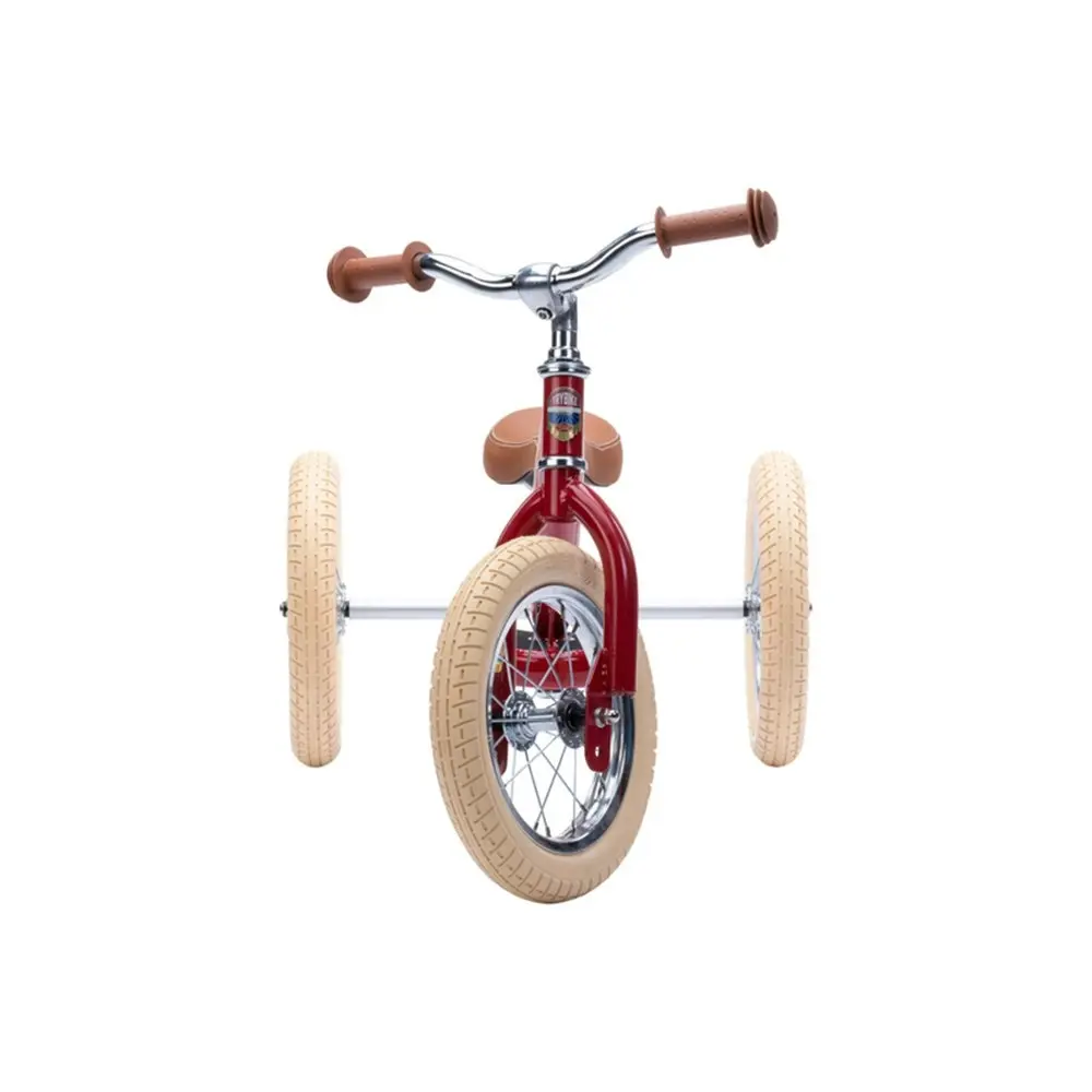 Trybike Vintage 3-Wheel Balance Bike w/Cream Tyres Ride-On Kids/Toddler 18m+ Red