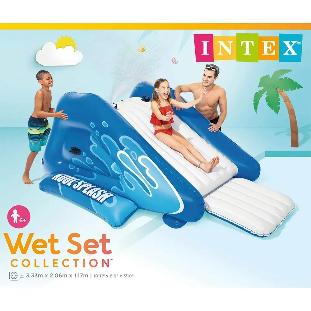 Intex Kool Splash 10ft 11in Inflatable Water Slide For In-Ground Pool Kids 6+