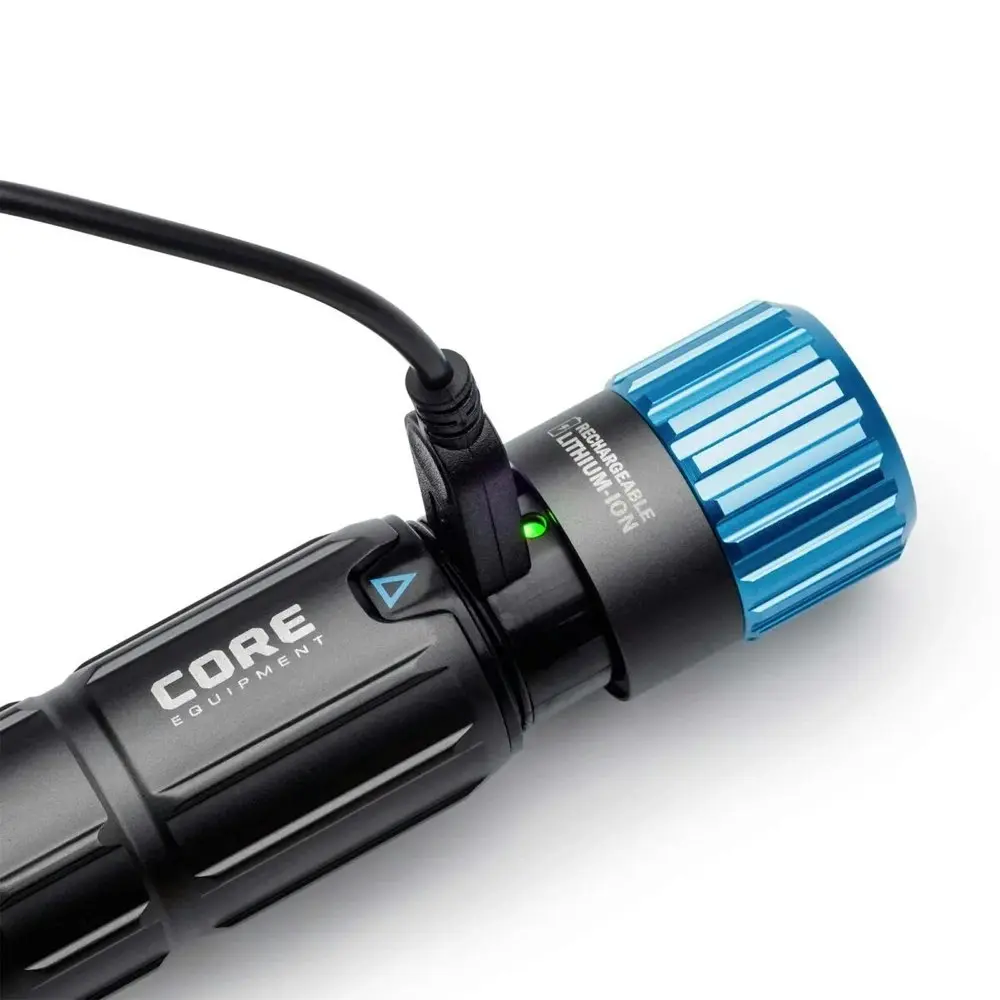 Core 1000 Lumen Rechargeable 16.5cm Aluminium Flashlight Camp/Hike Light Black