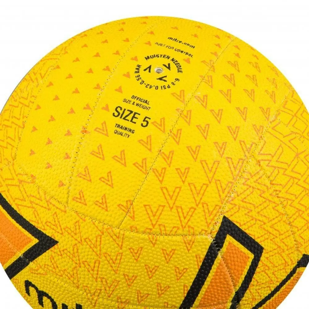 Mitre Attack F18P Training Grade Netball Hand Stitch Yellow/Orange/Black Size 5