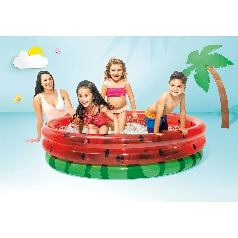 Intex Watermelon 168cm Inflatable Vinyl Swimming Pool Kids Outdoor Garden Fun 2+