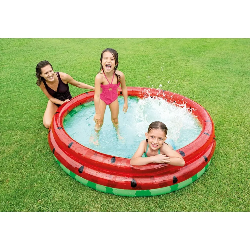 Intex Watermelon 168cm Inflatable Vinyl Swimming Pool Kids Outdoor Garden Fun 2+