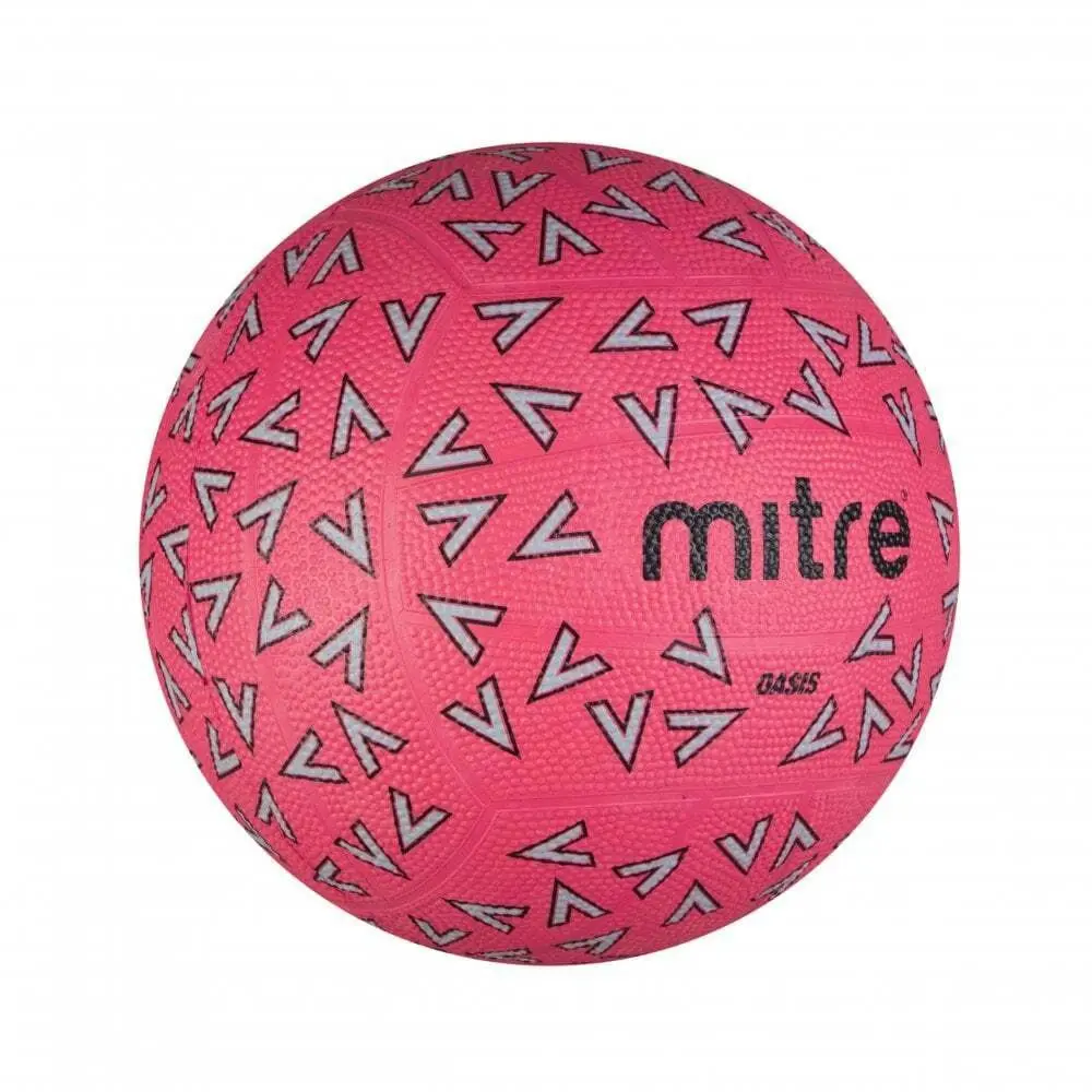 Mitre Oasis F18P Training Grade Moulded Netball Pink/Grey/Black Size 5