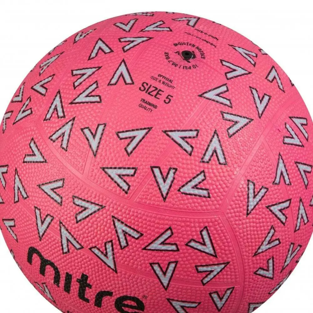 Mitre Oasis F18P Training Grade Moulded Netball Pink/Grey/Black Size 5