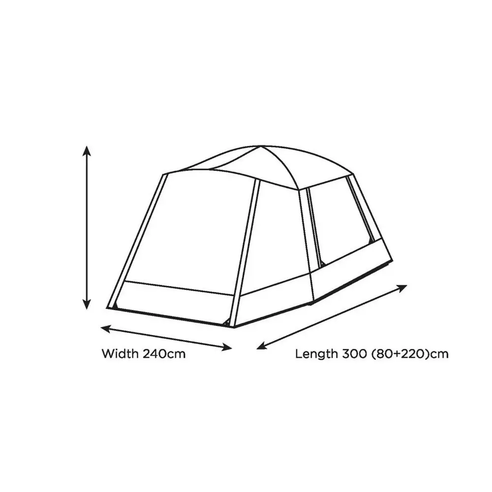 Quest 260x300cm Cabin 4 Person Tent Outdoor Camping/Hiking Shelter w/ Carry Bag