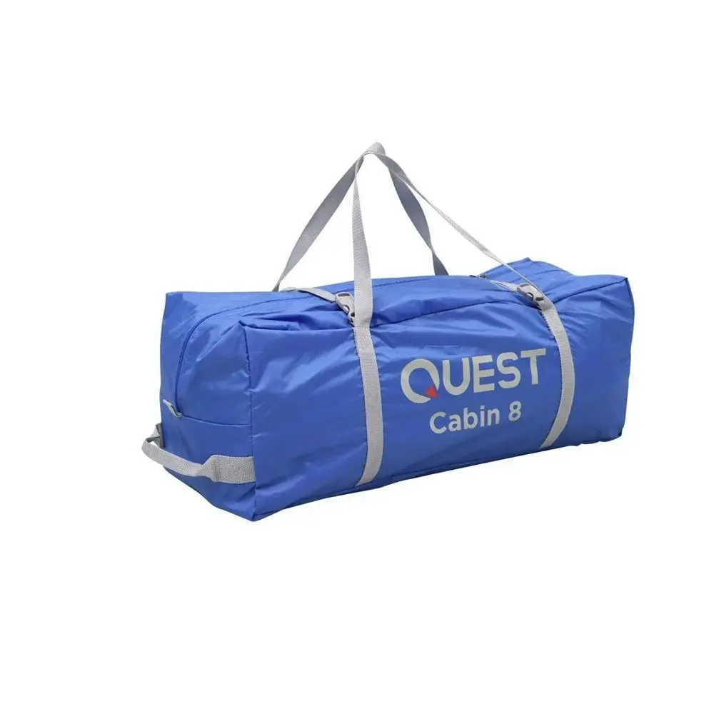 Quest 260x420cm Cabin 8 Person Tent Outdoor Camping/Hiking Shelter w/ Carry Bag