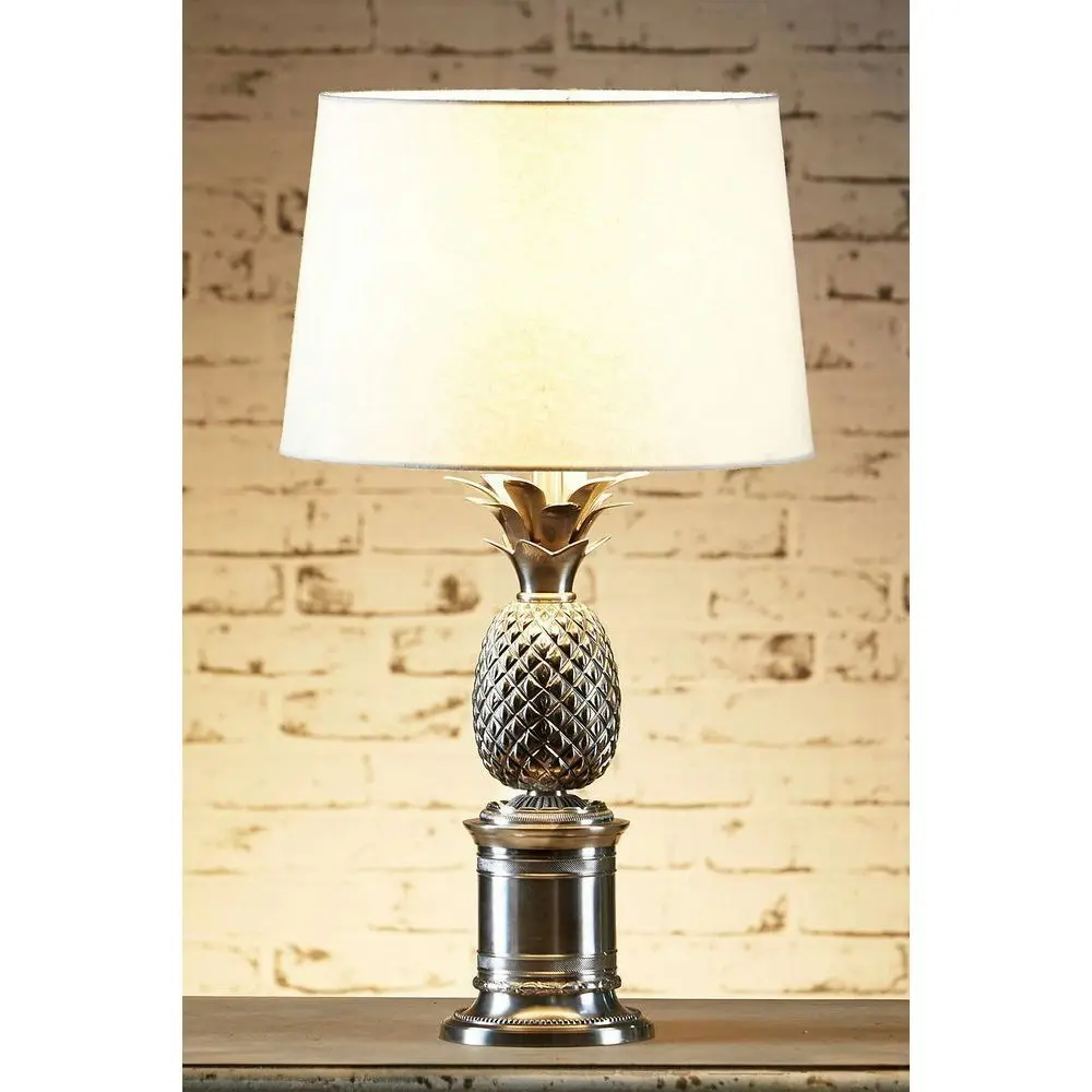 Belle Bermuda Pineapple Table Lamp w/Brass Base 46cm Bedside Light Antique SLV