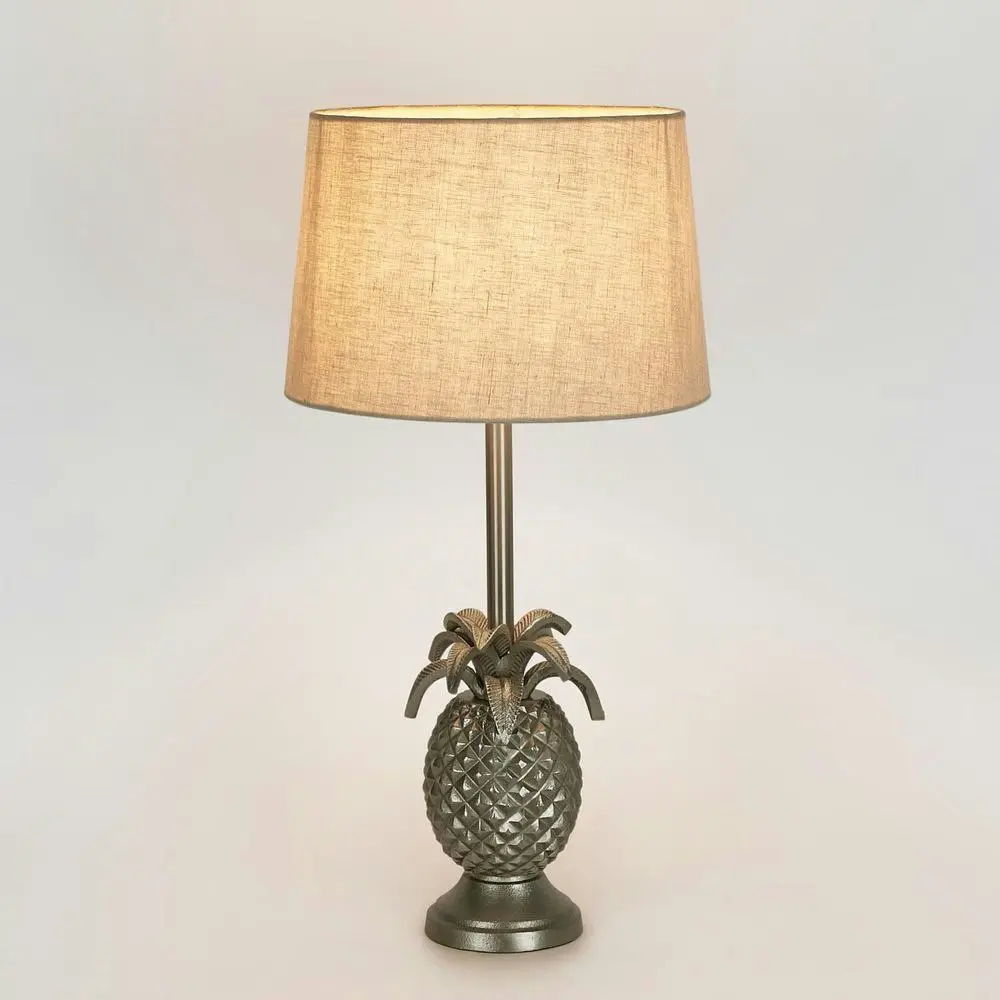 Belle St Martin Table Lamp w /Brass Base 45cm Bedside Light Decor Antique Silver