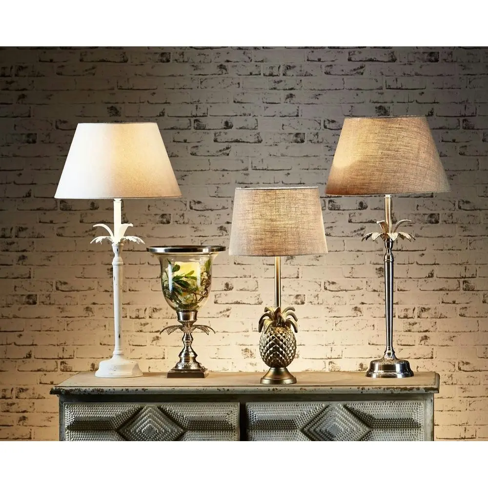 Belle Casablanca Table Lamp w/ Brass Base 63.5cm Bedside Light Antique Silver