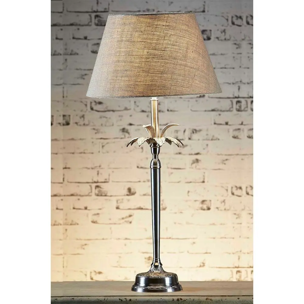 Belle Casablanca Table Lamp w/ Brass Base 63.5cm Bedside Light Antique Silver