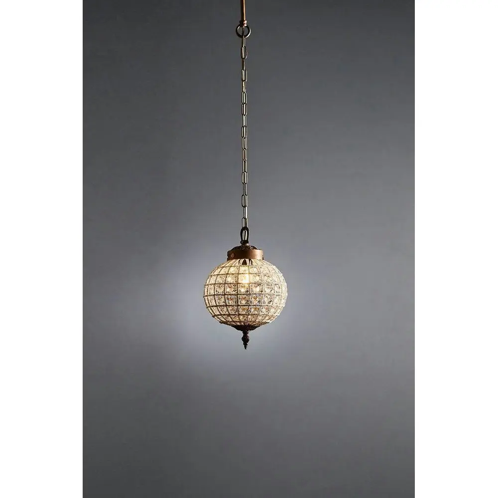 Belle Palermo Chandelier XS Hanging Light Home Ceiling Decor 25cm Antique Brass