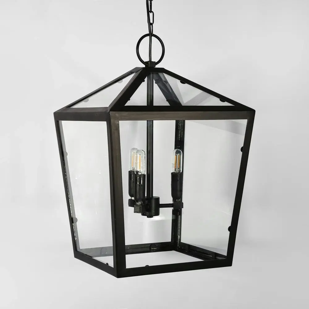 Belle Banson Iron Ceiling Pendant Light 54cm Hanging Lamp Home Room Decor Black