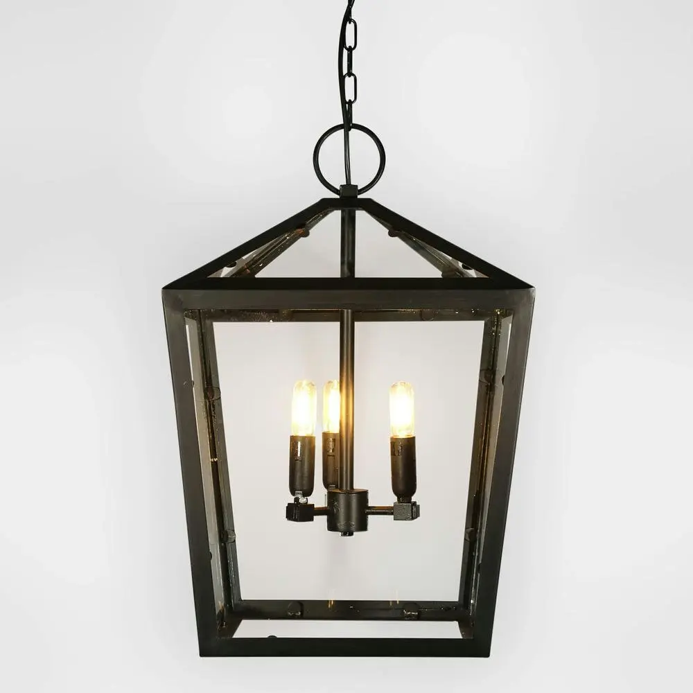 Belle Banson Iron Ceiling Pendant Light 54cm Hanging Lamp Home Room Decor Black