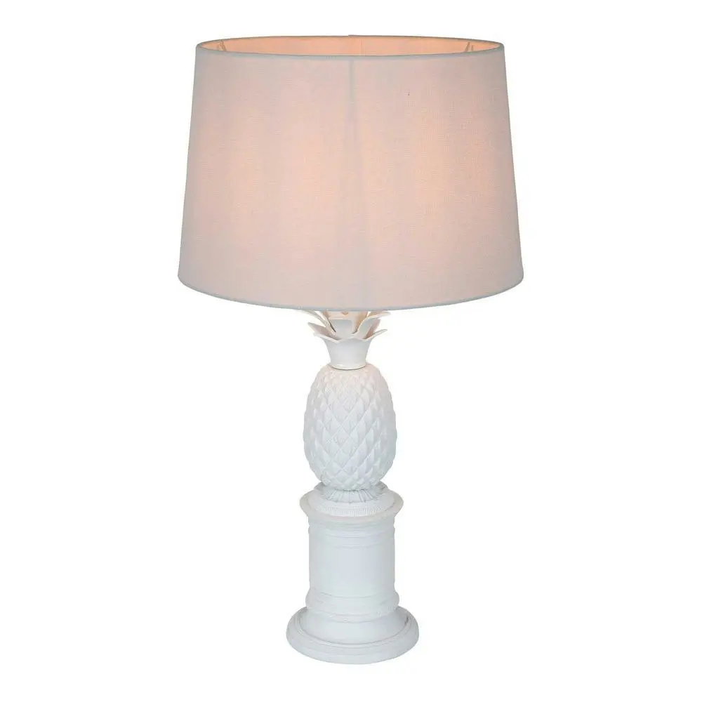 Belle Bermuda Table Lamp w/ Brass Base 46cm Bedside Night Light Decor White