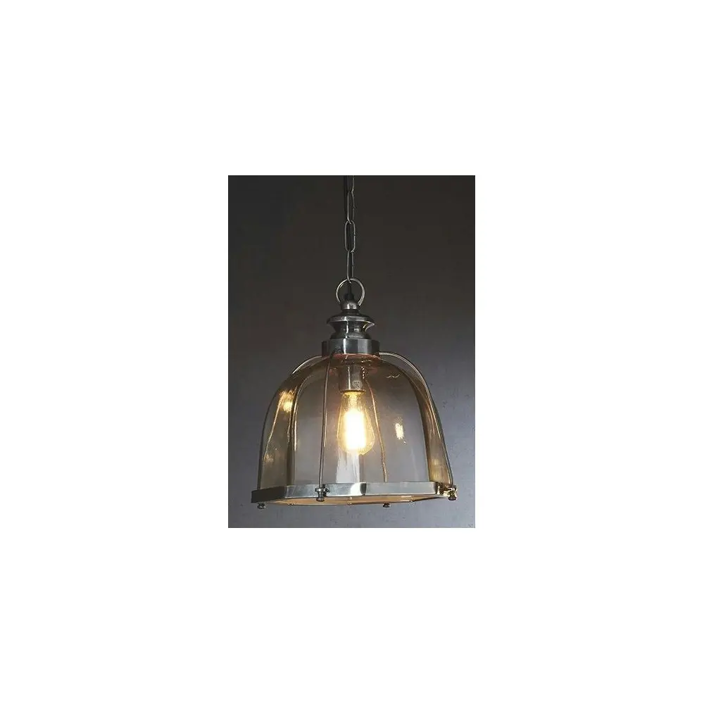 Belle Avery Brass/Glass Ceiling Pendant Light Hanging Decor 36cm Antique Silver