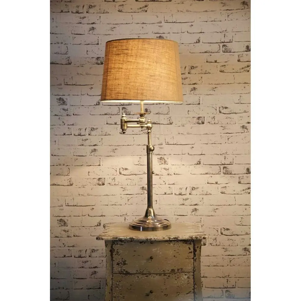 Belle Macleay Swing Arm Table Lamp w/ Brass Base 72cm Bedside Light Antique SLV