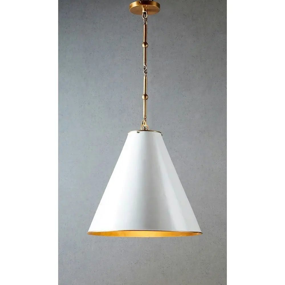 Belle Monte Carlo Brass Ceiling Pendant Light Hanging Decor Large 60cm White