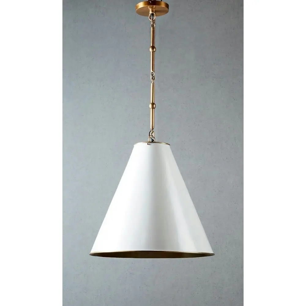 Belle Monte Carlo Brass Ceiling Pendant Light Hanging Decor Large 60cm White