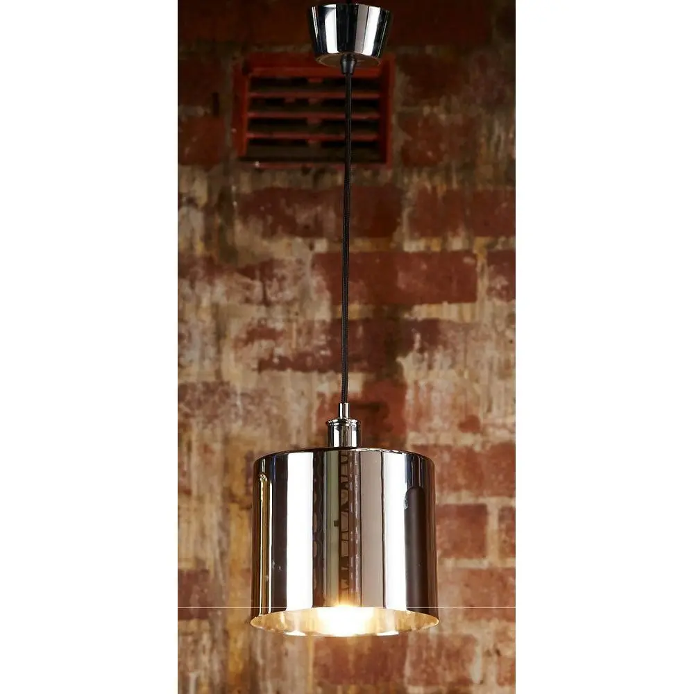 Belle Portofino Brass Ceiling Pendant Light Lamp Decor Medium 23cm Shiny Nickel