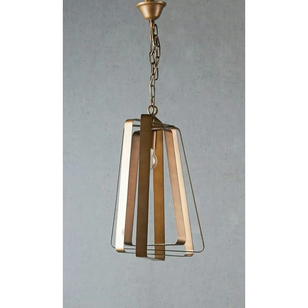 Belle Mona Iron/Metal Vale Ceiling Pendant Light Lamp Hanging Decor 50cm Brass