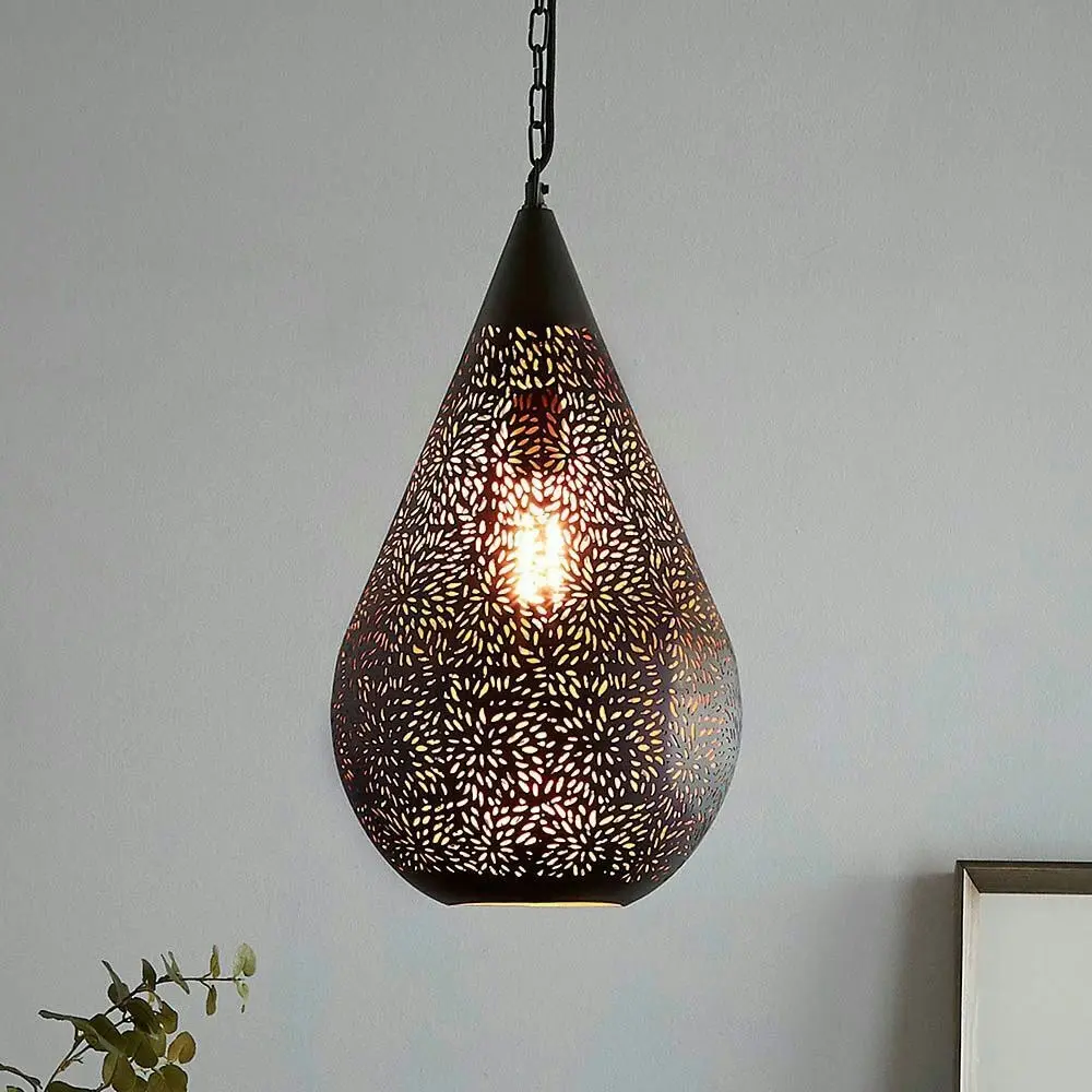 Belle Aquarius Iron Ceiling Pendant Light 54cm Hanging Lamp Decor Medium Black