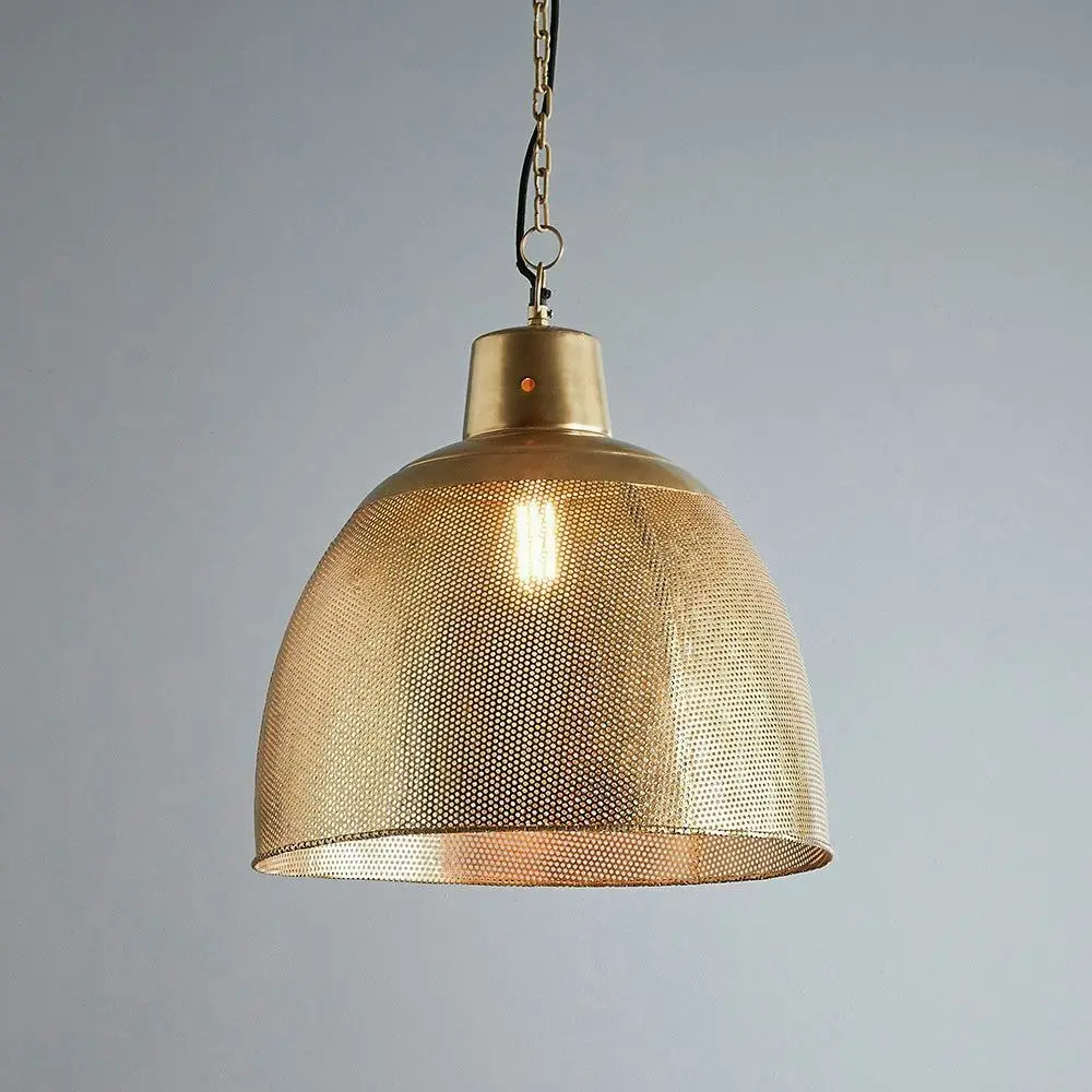 Belle Riva Iron Ceiling Pendant Light 46cm Hanging Lamp Decor Med Antique Brass