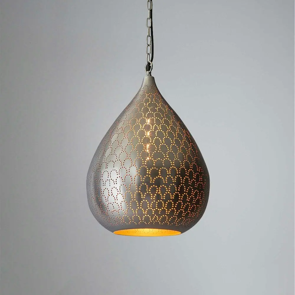 Belle Taipan Metal Ceiling Pendant Light 52cm Hanging Lamp Home Decor Nickel