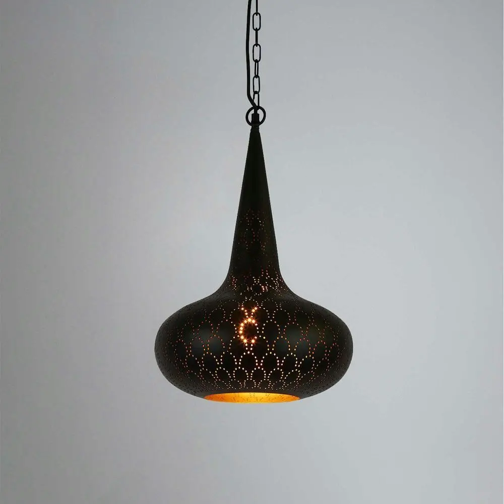 Belle Cobra Metal Ceiling Pendant Light 51cm Hanging Lamp Home Room Decor Black