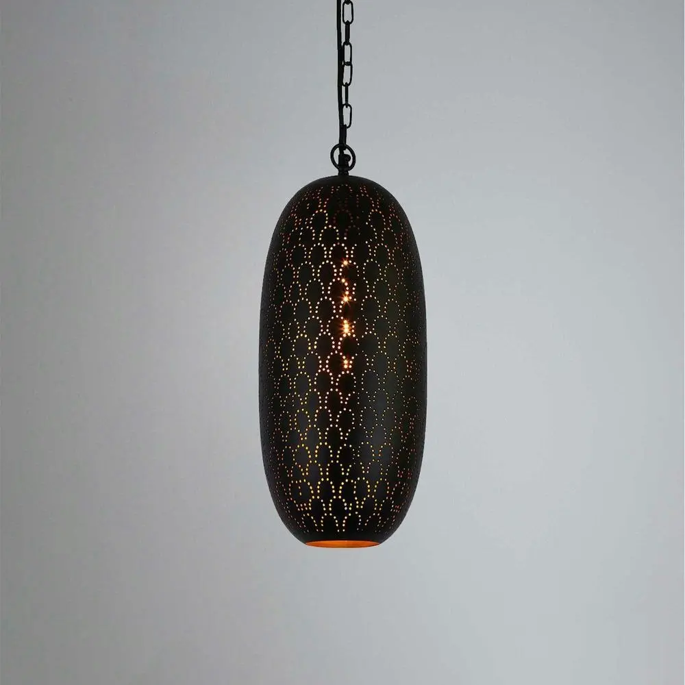 Belle Anaconda Metal Ceiling Pendant Light 52cm Hanging Lamp Home Decor Black