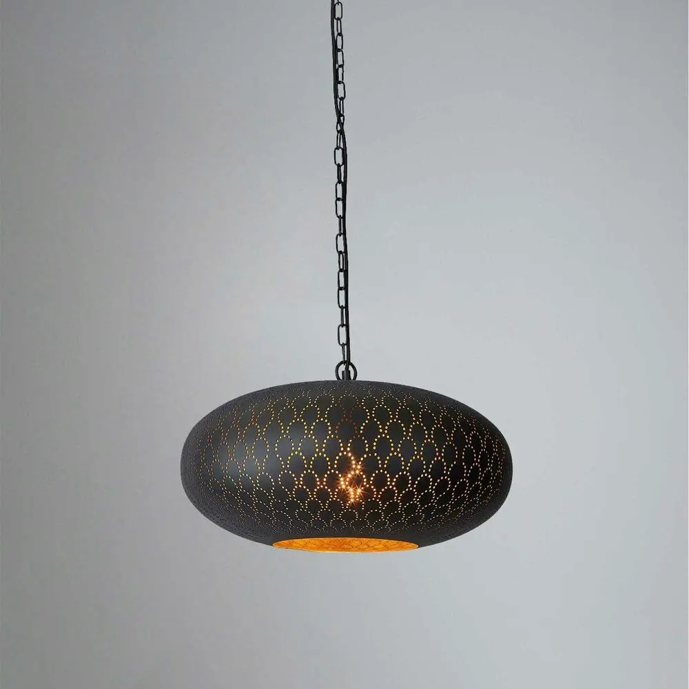 Belle Viper Metal Ceiling Pendant Light 45cm Hanging Lamp Home Room Decor Black