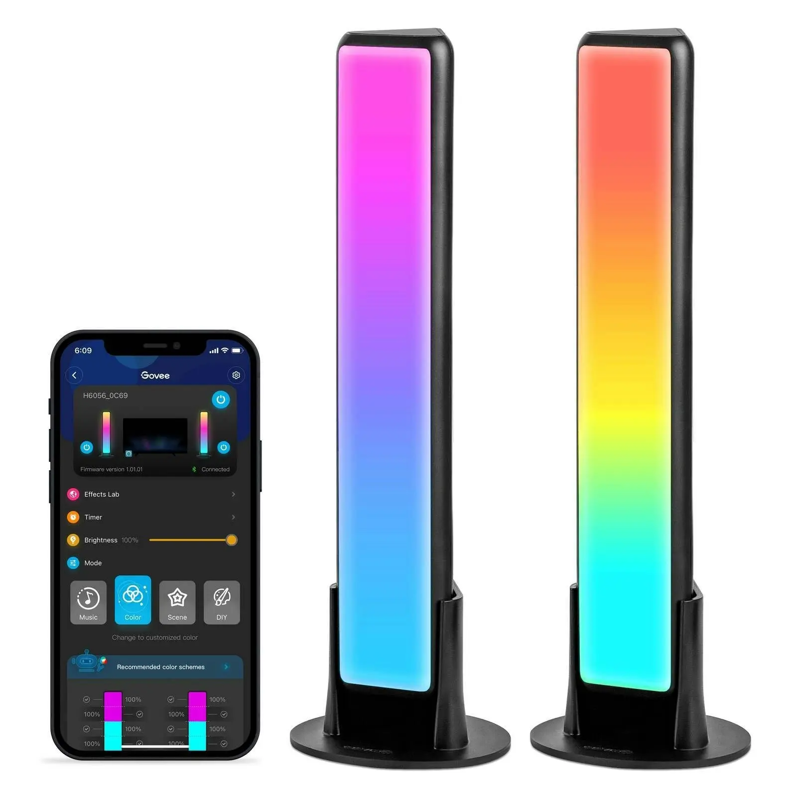 2pc Clever Gear Govee RGBIC Flow Plus Smart LED Light Bar Voice/App Control Pair