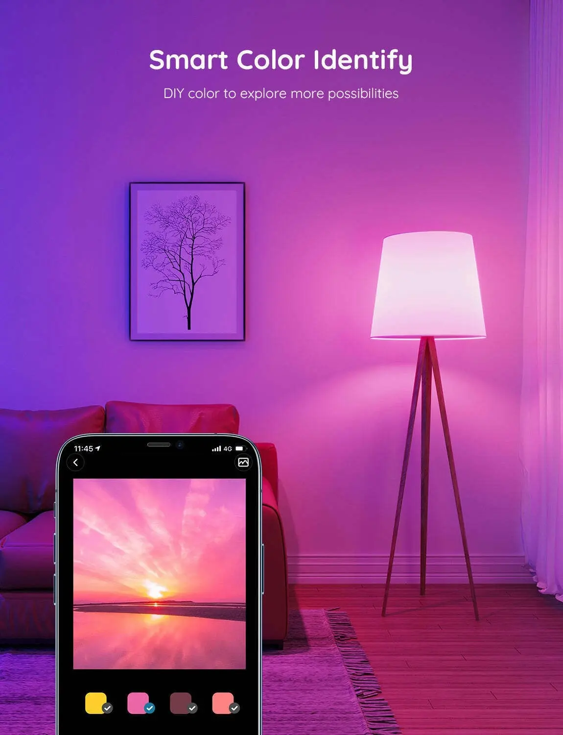 Clever Gear Govee RGBWW WiFi/Bluetooth Smart LED Light Bulb Voice Control E27