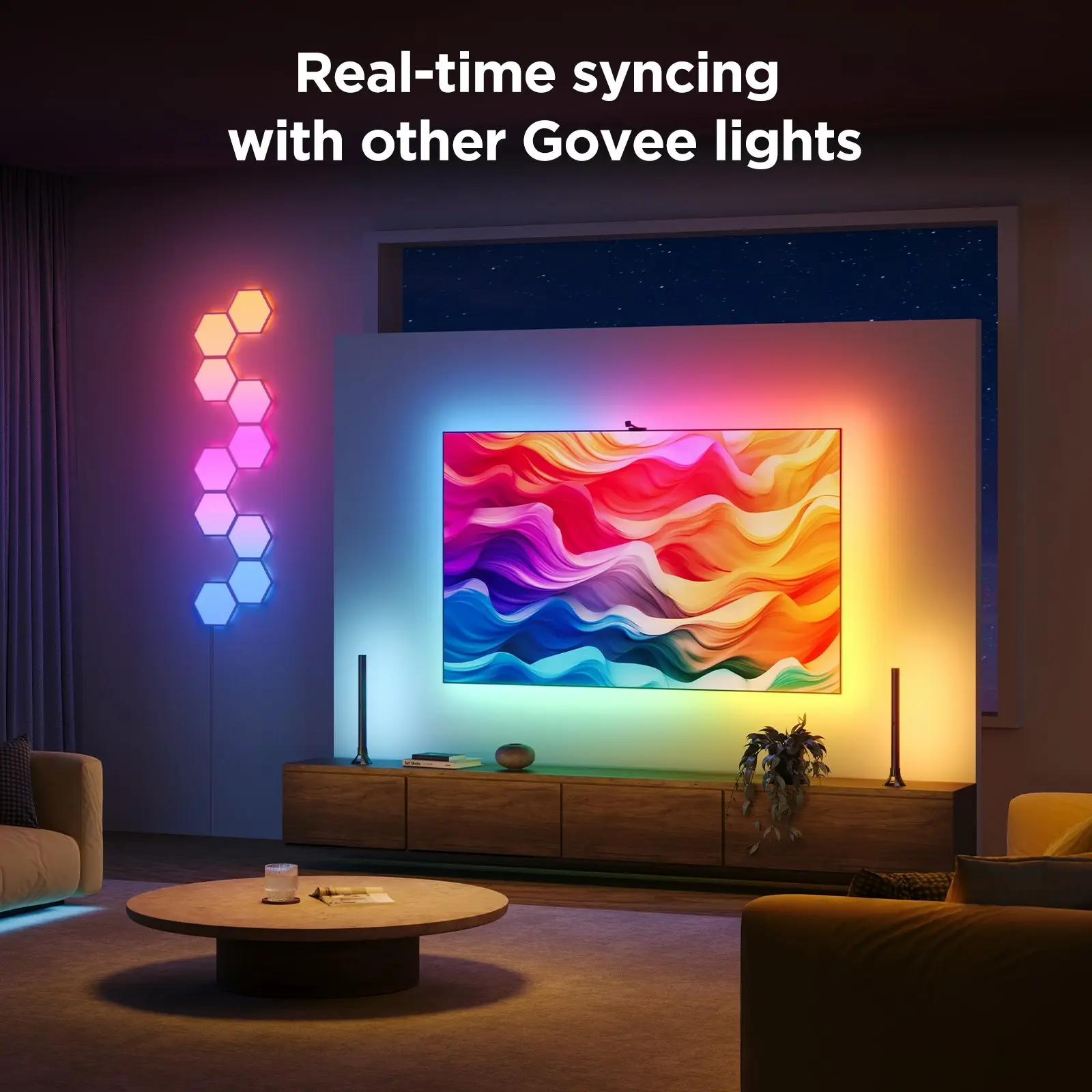 Clever Gear Govee RGBIC+W Smart LED Backlight Strip Light Kit 3S For 55-65" TV