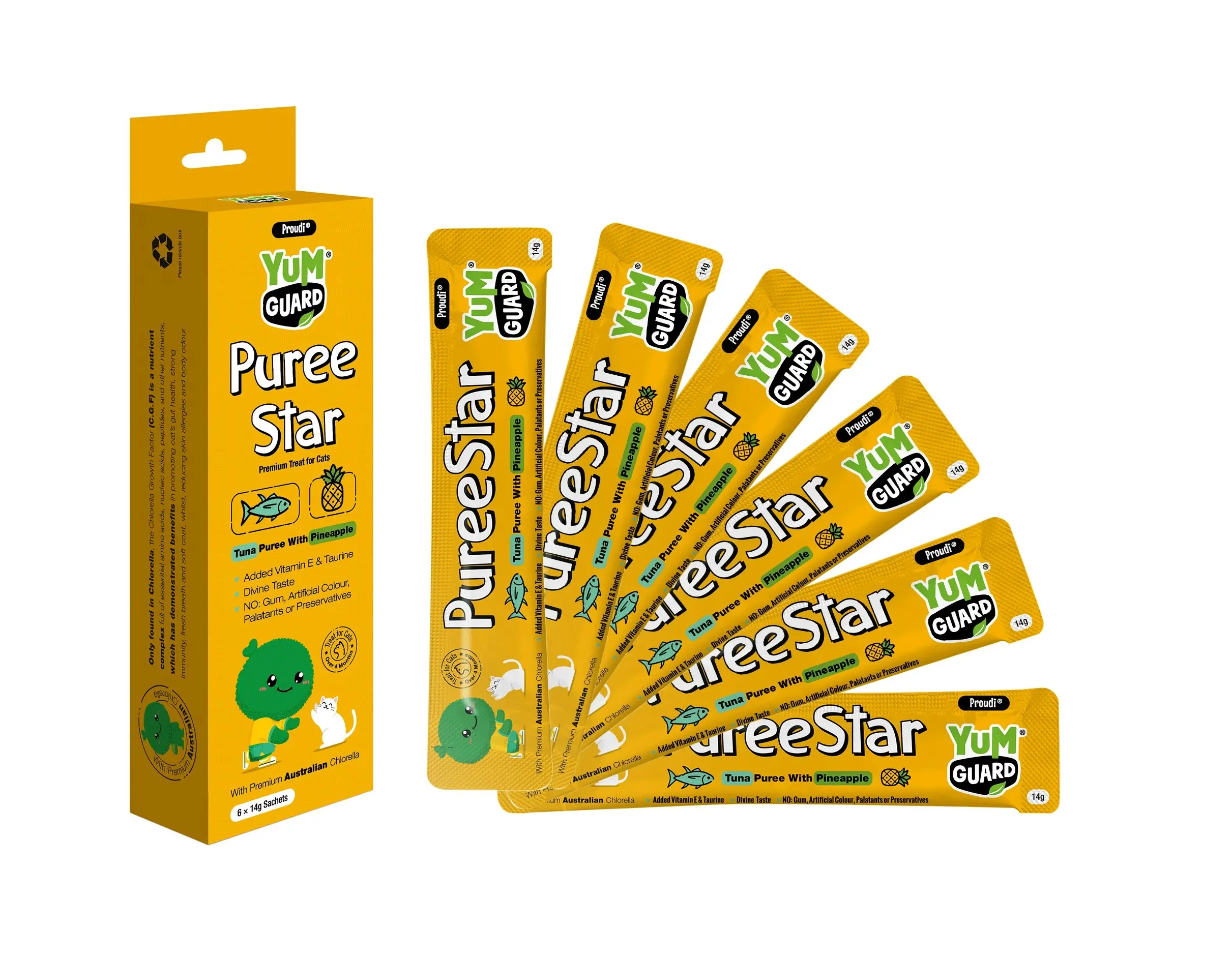 YumGuard Puree Star Cat Treats - Tuna with Pineapple