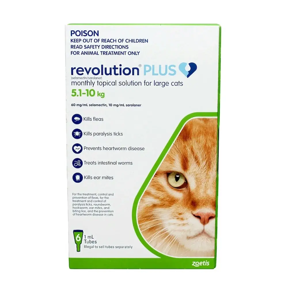 Revolution Plus Green For Large Cats (5-10kg) - 3 Pack, 6 Pack & 12 Pack