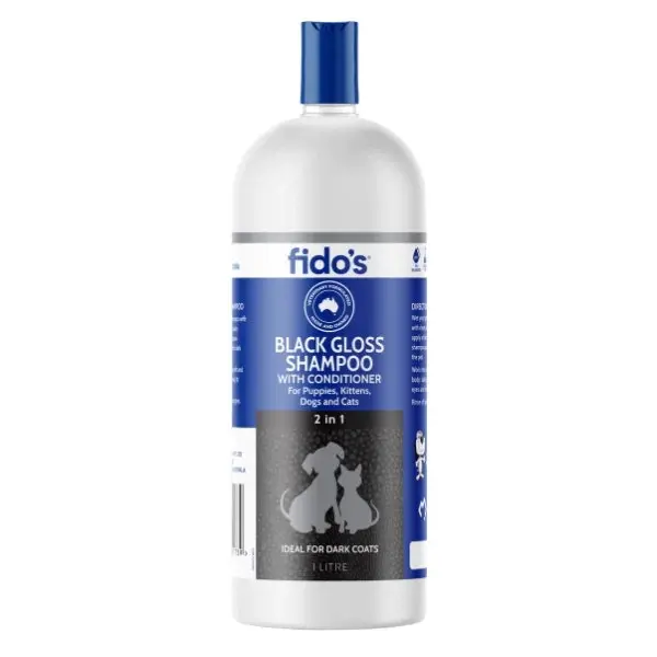 Fido's Black Gloss Shampoo With Conditioner For Cats and Dogs - 250ml & 1L