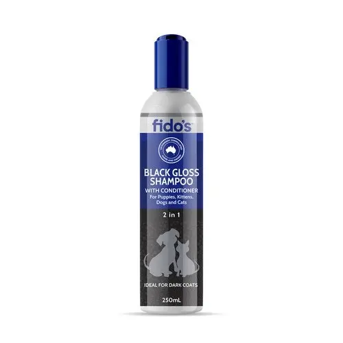 Fido's Black Gloss Shampoo With Conditioner For Cats and Dogs - 250ml & 1L