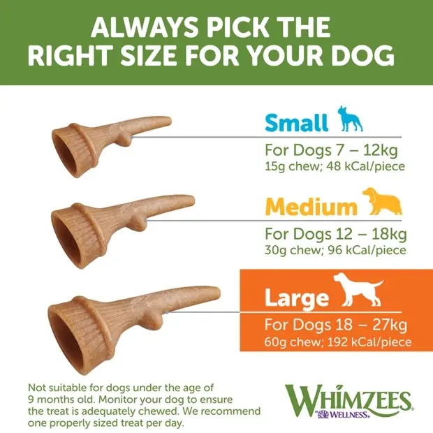 Whimzees Occupy Antler Dog Chews - Medium