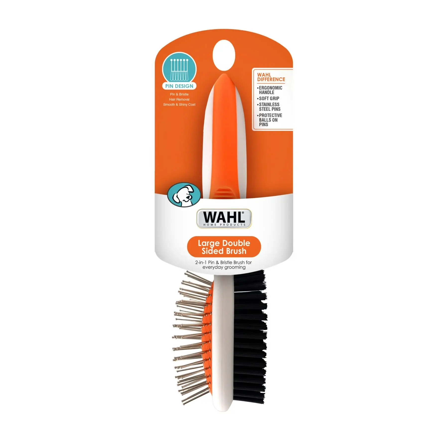 Wahl Orange and White Double Sided Brush - Large