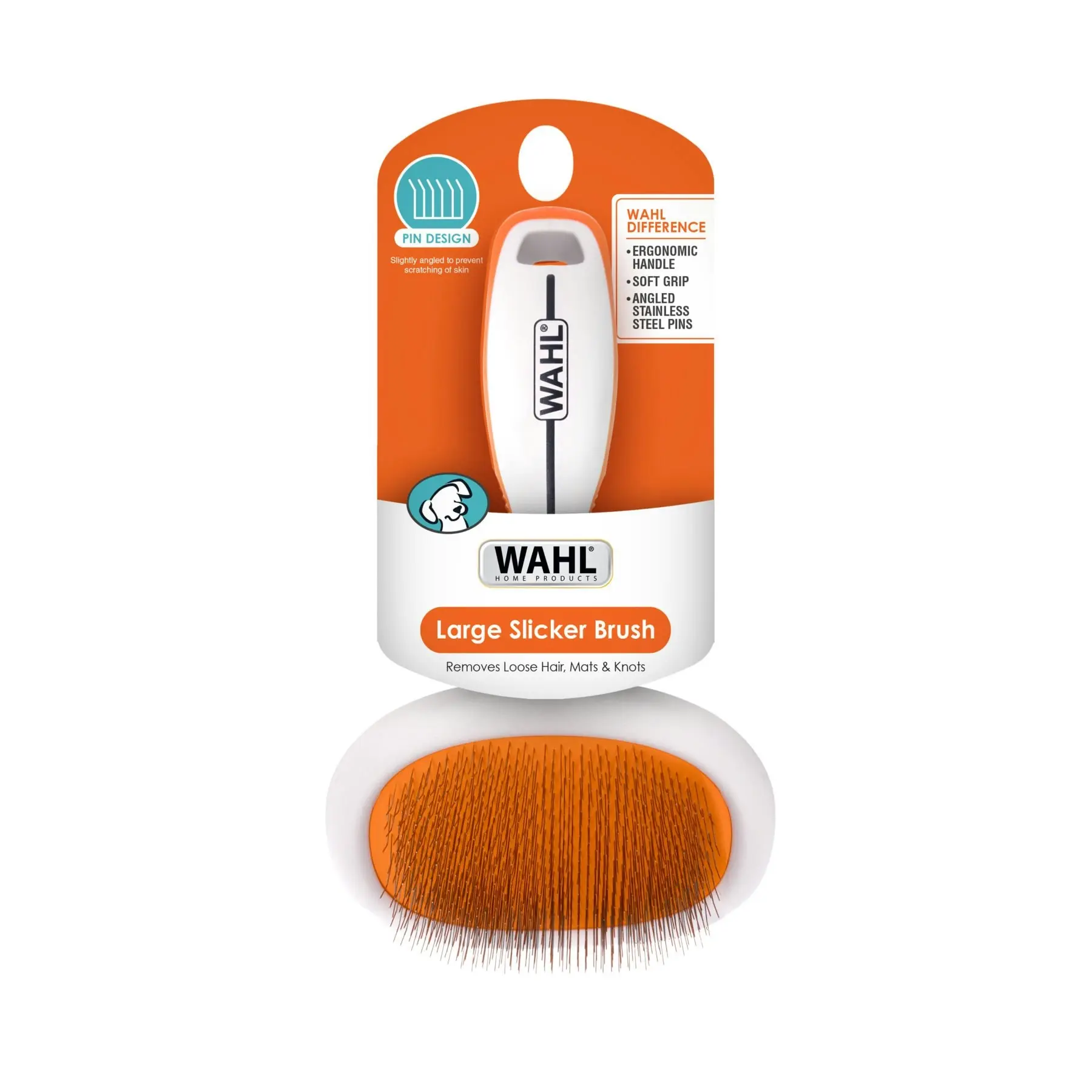 Wahl Orange and White Slicker Brush - Large