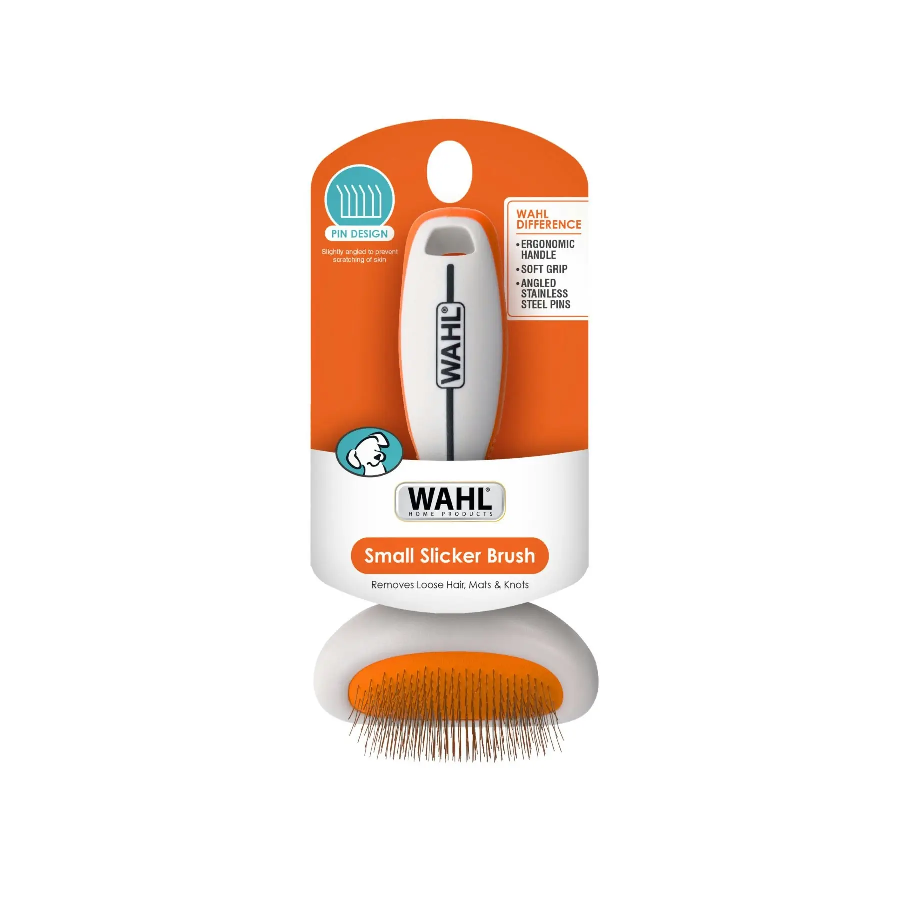 Wahl Orange and White Slicker Brush - Small